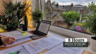 8 HOUR STUDY WITH ME  | Background noise, 10-min Break, No music, Study with Merve