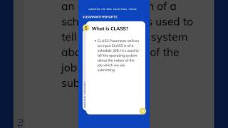 What is Class ? #youtubeshorts #mainframetutorial #jcl #viral