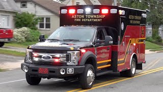 Aston Township Fire Department Ambulance 17 \u0026 Crozer EMS Medic 100A Responding