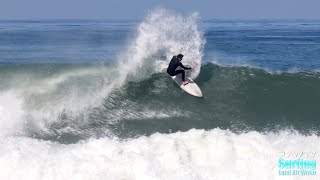 Surfing Seaside Reef with New Swell and Morning Offshores - 4k Raw Footage - 03-18-2022