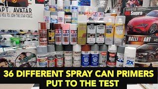 Scale Model Tips - 36 Spray Can Primers Tested - Tamiya - Mr. Surfacer - Citadel - Rust-Oleum \u0026 More