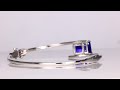 14k white gold emerald cut tanzanite dangle bracelet 5.37cts