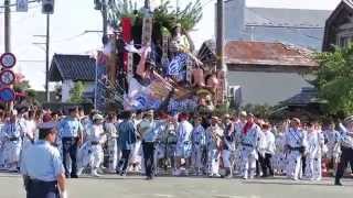 2015-7-21 土崎港まつり 山車がダッシュで道路横断