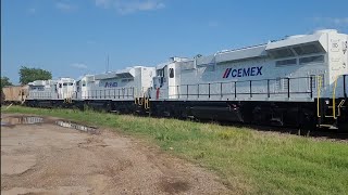 3 Brand New CEMEX locomotives! and a very late Amtrak 21 Railfaning Mineola Texas July 10th 2023