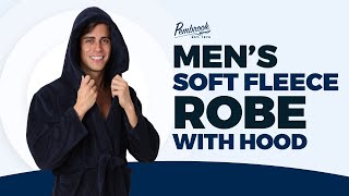 Robe with hood for Men | Soft Fleece Kimono Hotel Spa Bathrobe | Pembrook