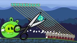 Bad Piggies - CUT THE ROPE! 1000 ALIEN PIG CARRYING ROPE EXPERIMENT!