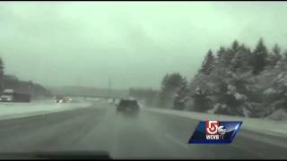 Drivers encounter wintry mix of precipitation on Mass. Turnpike