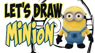 Drawing Minion from Despicable Me (Basic shapes and lines)