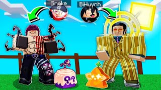 MÌNH VÀ BI ĐẠI THẦN RANDOM SỨC MẠNH NHÂN VẬT ONE PIECE VÀ PVP VỚI NHAU TRONG BLOX FRUIT!!!!