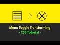 Transforming Hamburger Menu - Pure Css Animated Toggle Icon - Plz SUBSCRIBE Us For Daily Videos