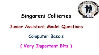 #sccl #sccljobs #sccljrasst Singareni Collieries Junior Assistant Model Questions : Computer Bascis