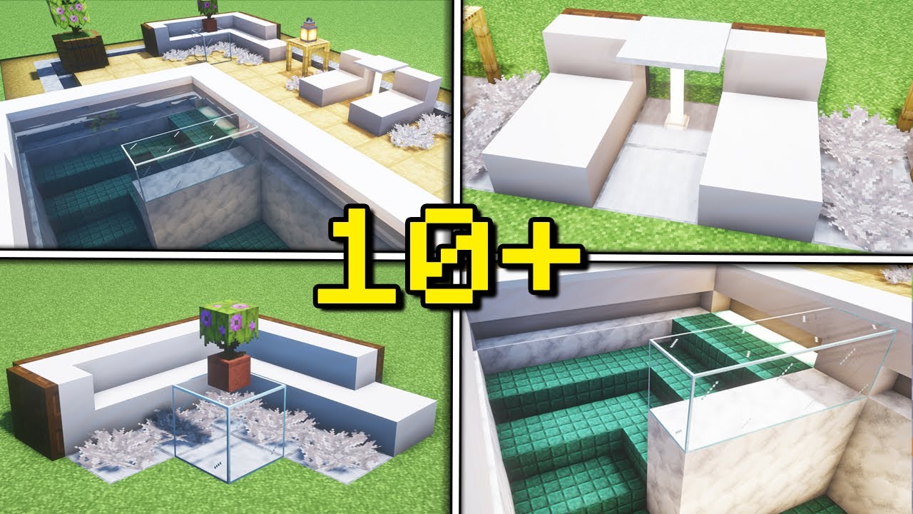 Minecraft 10 Pool Build Hacks Ideas Youtube