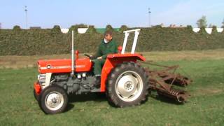 First field work old family Massey Ferguson 133 after restauration