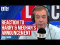 Nigel Farage's instant reaction to Prince Harry and Meghan's announcement