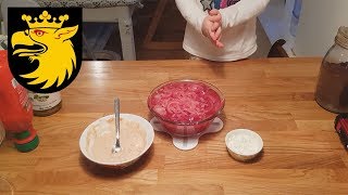 Hamburger side dishes (pickled red onion, dressing and jalapeno dressing)