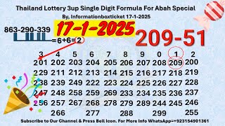 Thailand Lottery 3up Single Digit Formula For Abah Special 17-1-2025. By, InformationBoxTicket