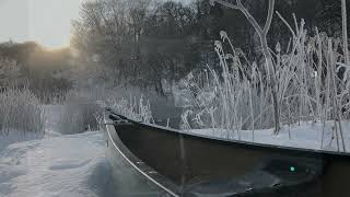 winter canoe chitose river　冬の千歳川カヌー