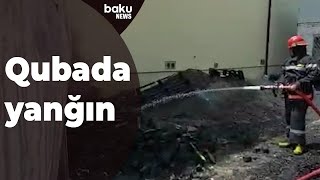 Qubada ərzaq mağazasında yanğın - Baku TV