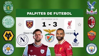 PALPITES DE FUTEBOL PARA HOJE 29 12 2024 ( DOMINGÃO ) + PLACAR EXATO + BILHETE PRONTO + JOGADORES