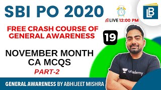 12:00 PM - SBI PO 2020 | November Month CA MCQs by Abhijeet Mishra