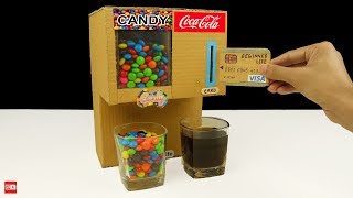 How to Make Coca Cola Fountain Machine and DIY Candy Dispenser from Cardboard