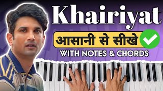 Khairiyat Piano Tutorial With Notes \u0026 Chords | Arijit Singh, Sushant | PIX Series Hindi Piano Lesson