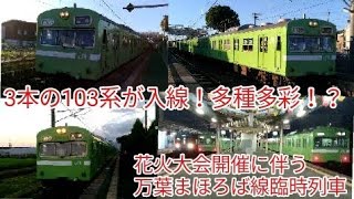 【103系は4本中3本入線！】【多種多彩！？】花火大会開催に伴う万葉まほろば線臨時列車