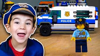 Lego City Police Pretend Play | Cops & Robbers Skits and Toy Cars For Kids | JackJackPlays