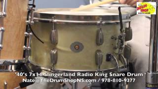 Slingerland Radio King 7x14 - White Marine Pearl - The Drum Shop North Shore