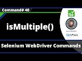 isMultiple() Command - Selenium WebDriver