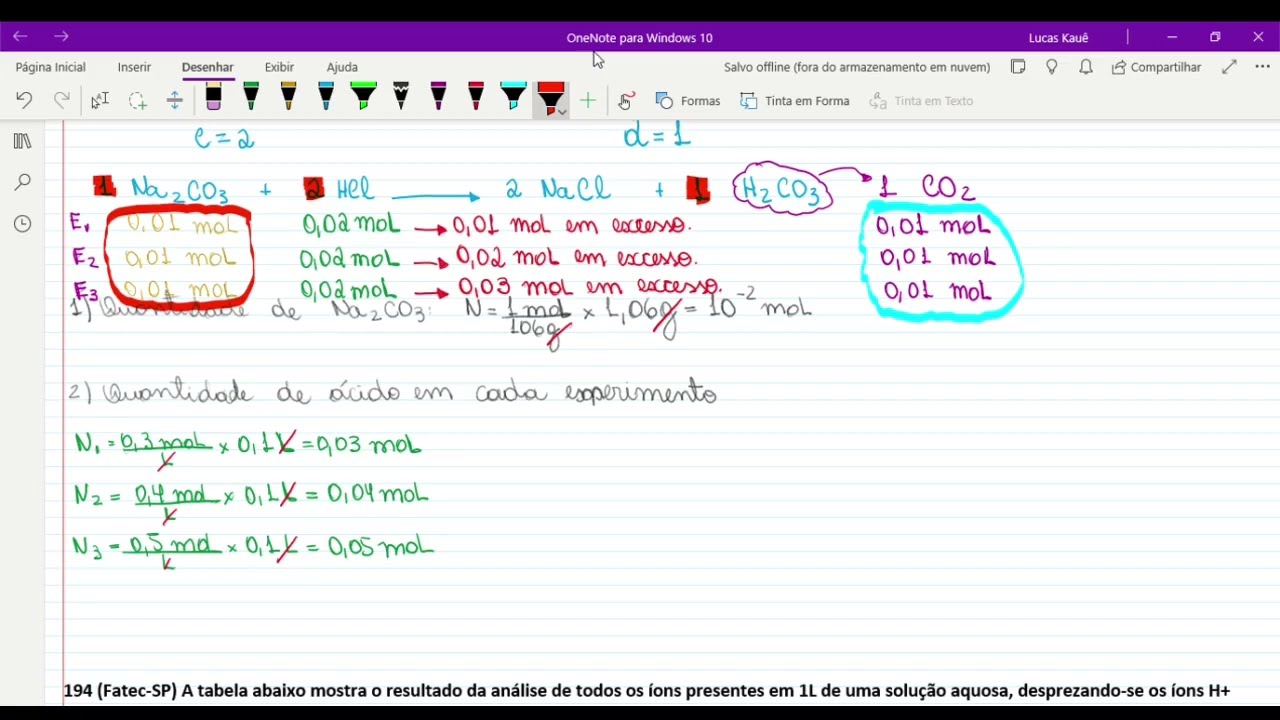 CAP. 01 - EXER. 192 - (Fuvest-SP) Nas Condições Ambientes, Foram ...