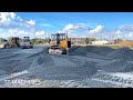 Wonderful Construction KUMATSU Motor Grader & Bulldozer Spreading Gravel On The New Road | Big Truck