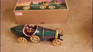 Wind up Clockwork Bugatti T 35 Racer Tin plate Car