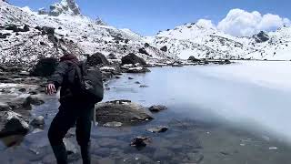 Ice Lake of Gangkar Phuensum Mountain in Bhutan