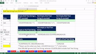 Excel Magic Trick 972: Empty Cell or Null Text String in Formulas: Counting Formulas