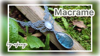 Macrame by Afeng: 2021-40｜Macrame Tutorial｜Macrame Necklace｜Moonlight Fairy｜编绳｜DIY｜