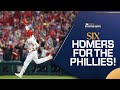 The Phillies tied an MLB postseason record with SIX home runs!