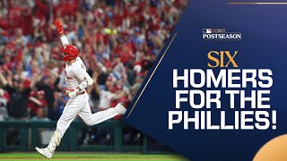 The Phillies tied an MLB postseason record with SIX home runs!