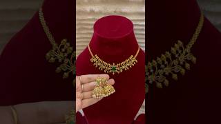 One gram gold Jewellery/ Necklace with Jumkalu/ imitation jewellery 👍 #mattnecklace #necklace