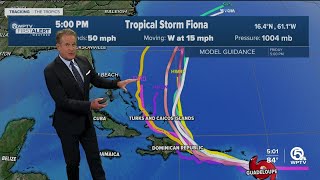 Tropical Storm Fiona, 5 p.m. on Sept. 16, 2022