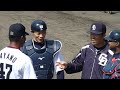 20140221 話し合うパヤノ投手、松井捕手、達川コーチ、ルイスくん　＠北谷