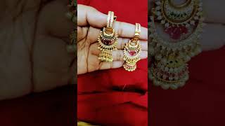 Beautiful Gold plated statement Chand bali cum jhumka look like real gold for booking 9343137397