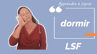 Signer DORMIR en LSF (langue des signes française). Apprendre la LSF par configuration