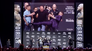 UFC 264: Dustin Poirier vs. Conor McGregor 3 Press Conference Staredown | MMA Fighting