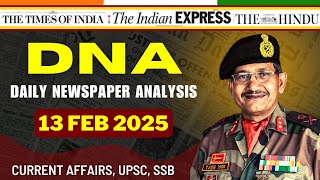 Daily Newspaper Analysis| 13 Feb 2025 | Current Affairs For Defence Aspirants | SSB #upsc #cds