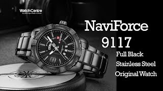 NaviForce 9117 Full Black Stainless Steel Men's Analog Gift Watch