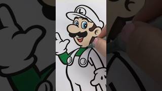Coloring Super Mario Bros Luigi #coloring #art #luigi #supermario #nintendo