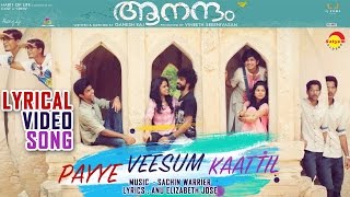 Payye Veeshum Kaatil Lyrical Video Song | Film Aanandam | Sachin Warrier | Anu Elizabeth Jose