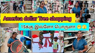 எந்த பொருள் வாங்கினாலும் 1$| dollar tree shopping |அமெரிக்கா வில் இவ்ளோ விலை கம்மியான ஒரு கடை