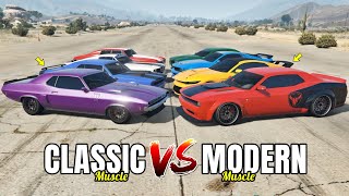 GTA 5 ONLINE - CLASSIC MUSCLE VS MODERN MUSCLE (WHICH IS FASTEST?)